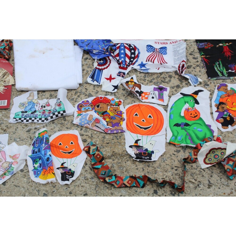 Vintage Fall Halloween Autumn HUGE LOT Bundle Quilt Sew Crafts Fabric Cotton - Picture 4 of 16
